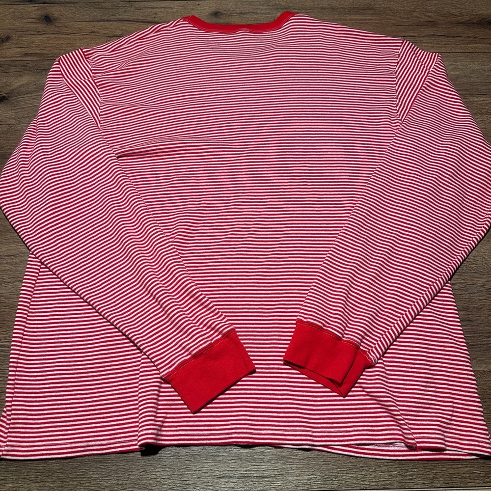 Big Bud Press Red White Striped Burly Long Sleeve Shirt Unisex 2XL - Picture 3 of 6